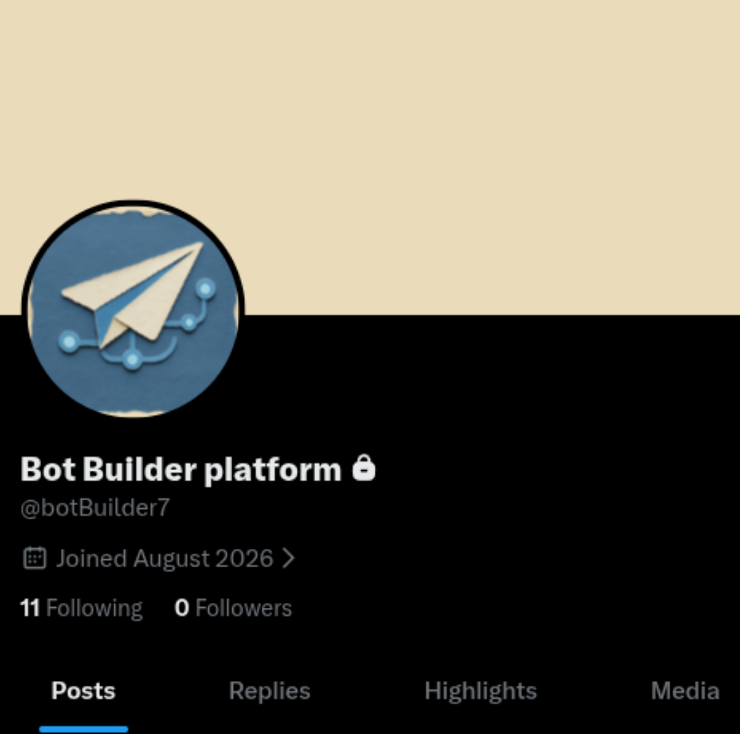 Official Bot Builder Platform X profile
